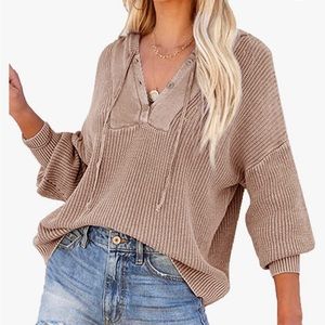 Drop shoulder Hooded sweater